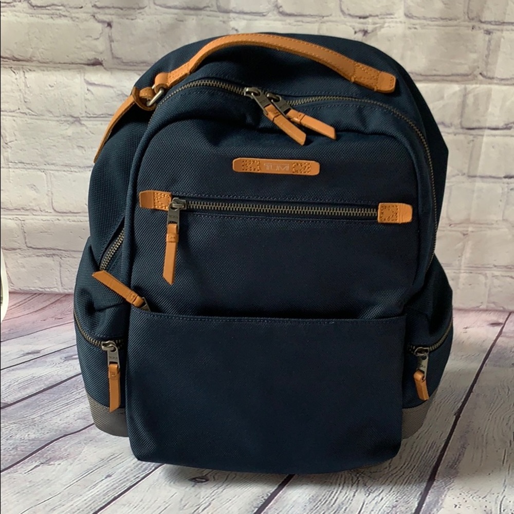 Tumi Backpack - blue, tan &gray